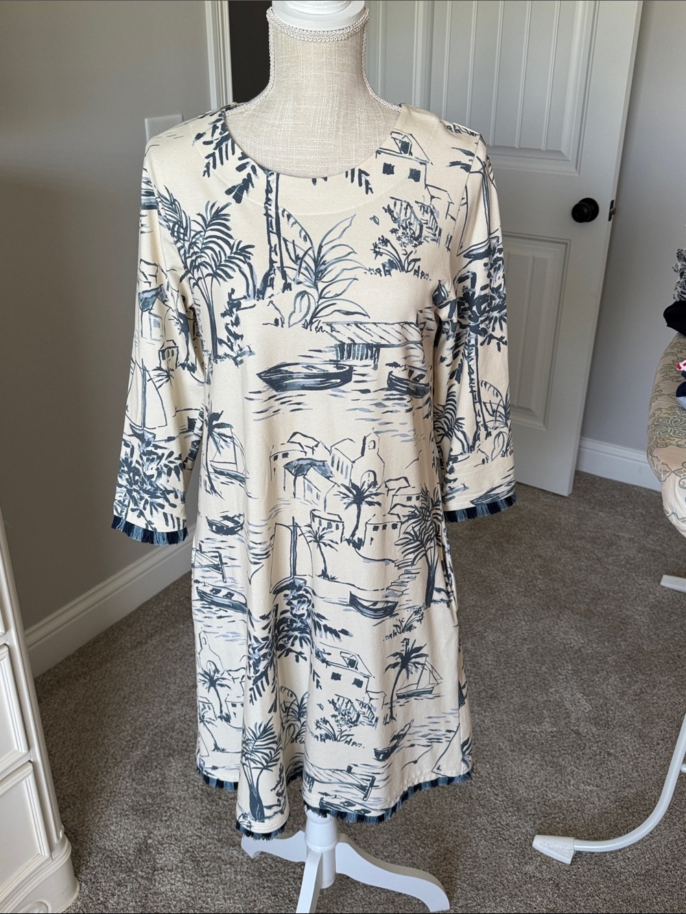 Spartina 449 Cream and Navy Dress